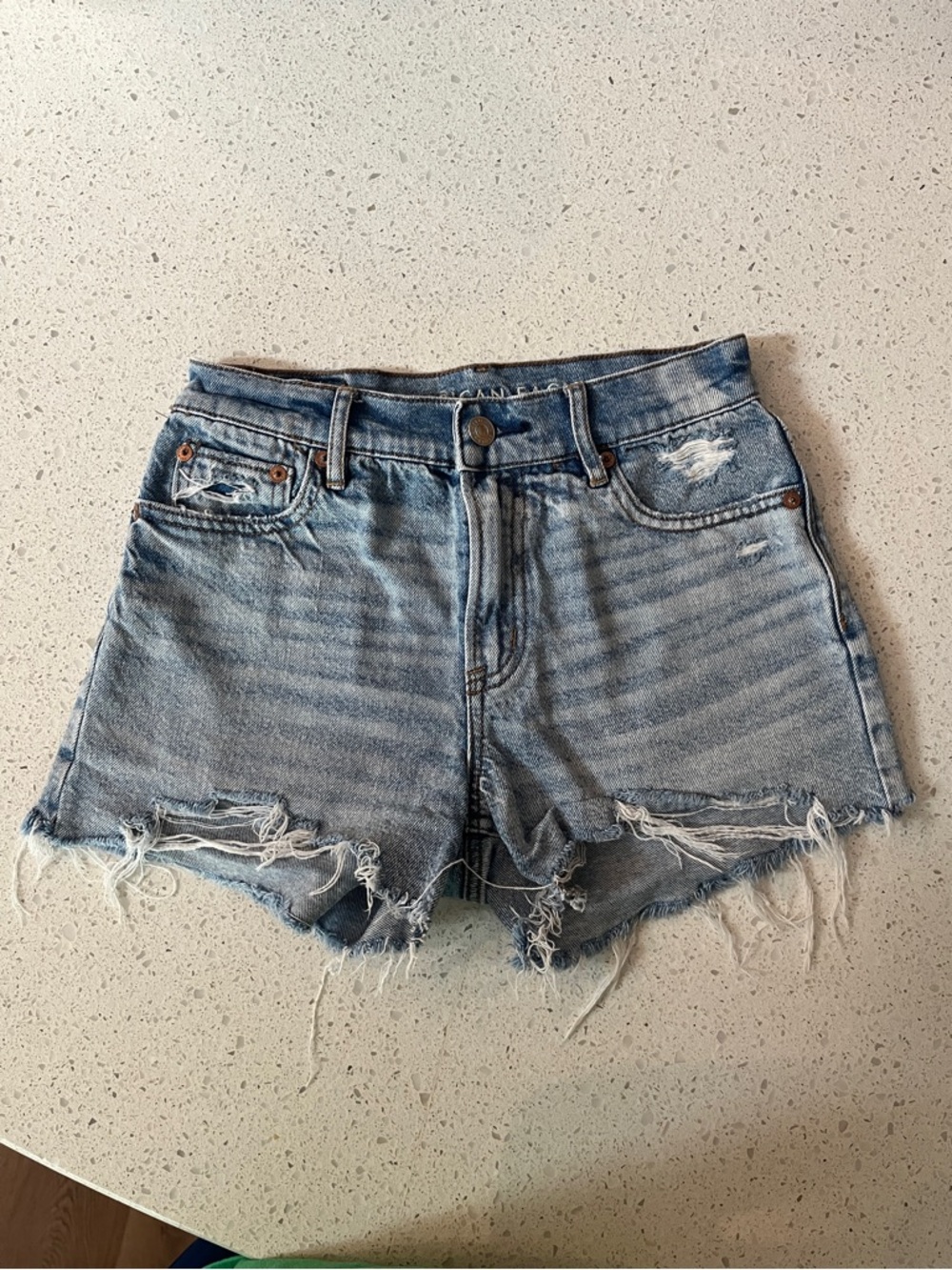 American Eagle Outfitters Light Blue Distressed Cutoff Denim Shorts